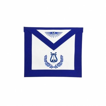 ORGANIST BLUE LODGE OFFICER APRON ROYAL BLUE WITH WREATHOrganist Blue Lodge Officer Apron Royal Blue