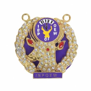 Elks of the World Collar Jewel - Elk Head Clock (Gold Plated)