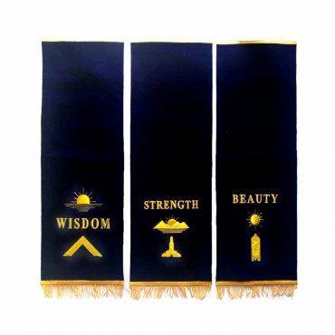 Officers Blue Lodge Pedestal Cover - Hand Embroidery