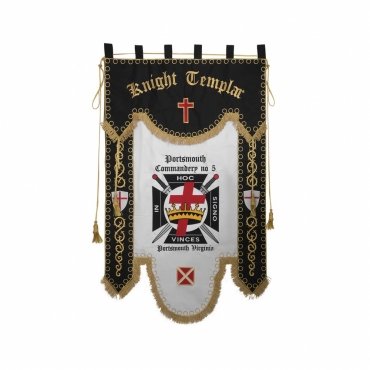 Knights Templar Commandery Banner - Machine Embroidery (3x4)