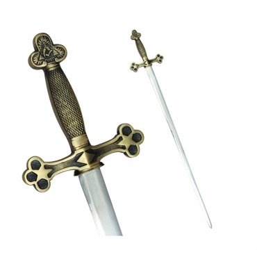 Fellowcraft Blue Lodge Sword - Square and Compass with Gold and Black Hilt