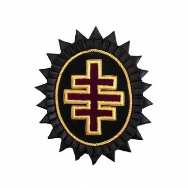 Past Grand Master Knights Templar Commandery Chapeau Rosette - Hand Bullion Embroidery