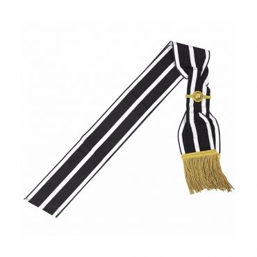Knights Templar English Regulation Sash - Black and White Moire