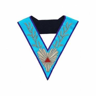 Worshipful Master Memphis Misraim French Regulation Collar Handmade Embroidery