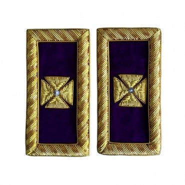 Past Grand Commander Knights Templar Commandery Frock Coat Shoulder Board - Bullion Embroidery