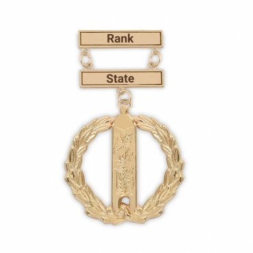 Grand Junior Warden Blue Lodge Breast Jewel - Gold Coated Customizable