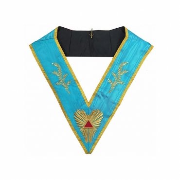 Past Worshipful Master Memphis Misraim French Regulation Collar Sky Blue Moire