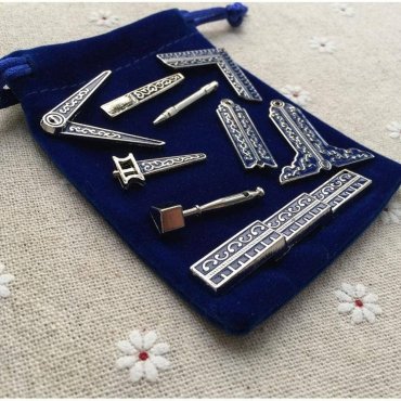 Masonic Miniature Working Tools Set - 9 Different Tools